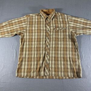 Ascend Shirt Mens Large‎ Plaid Brown Button Up Long Sleeve Lumberjack